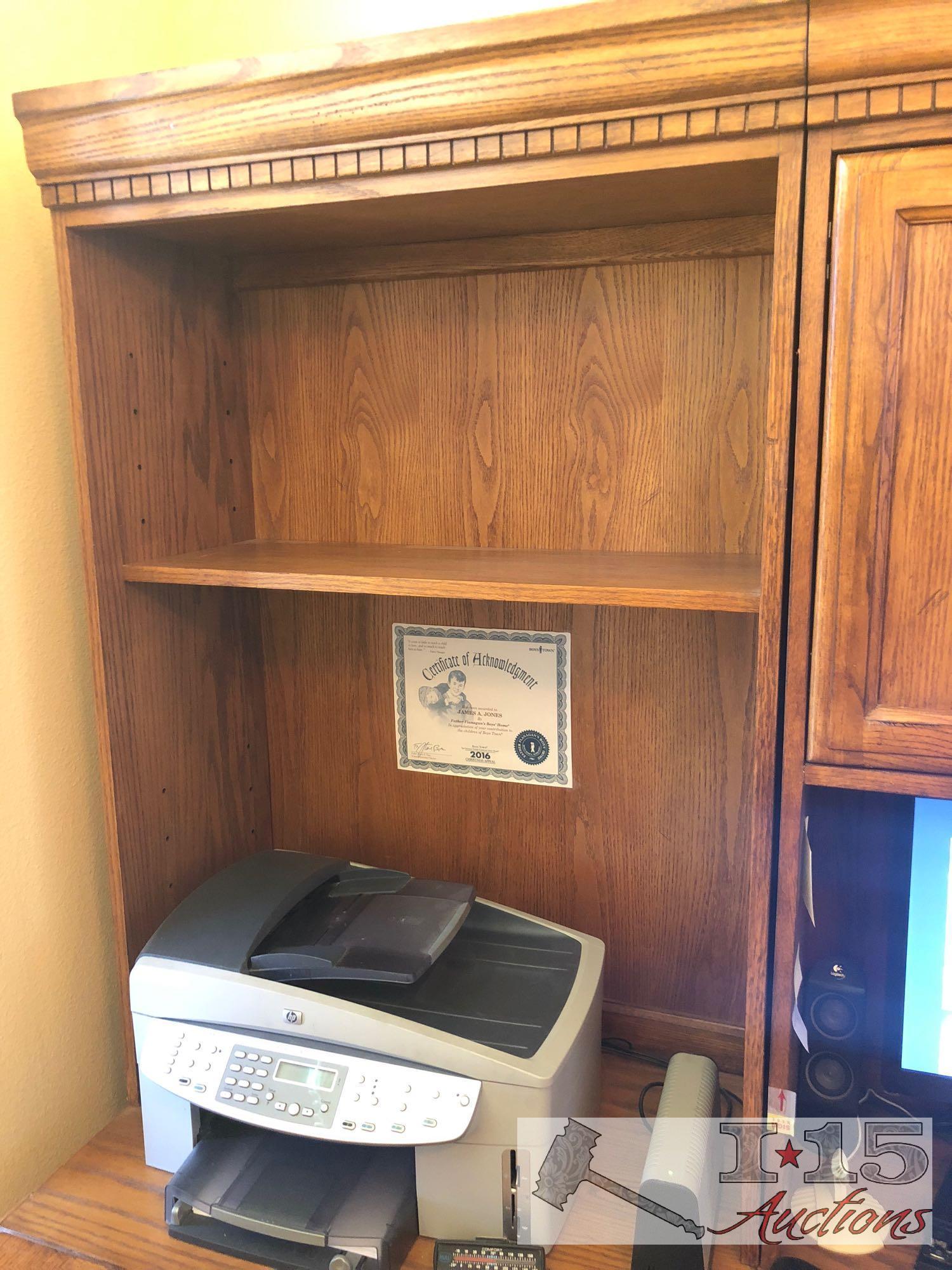 File Cabinet, Computer Desk, Bookshelf and Chair