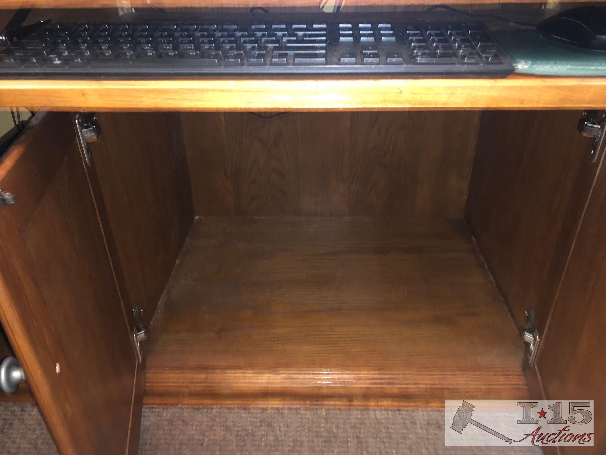 File Cabinet, Computer Desk, Bookshelf and Chair