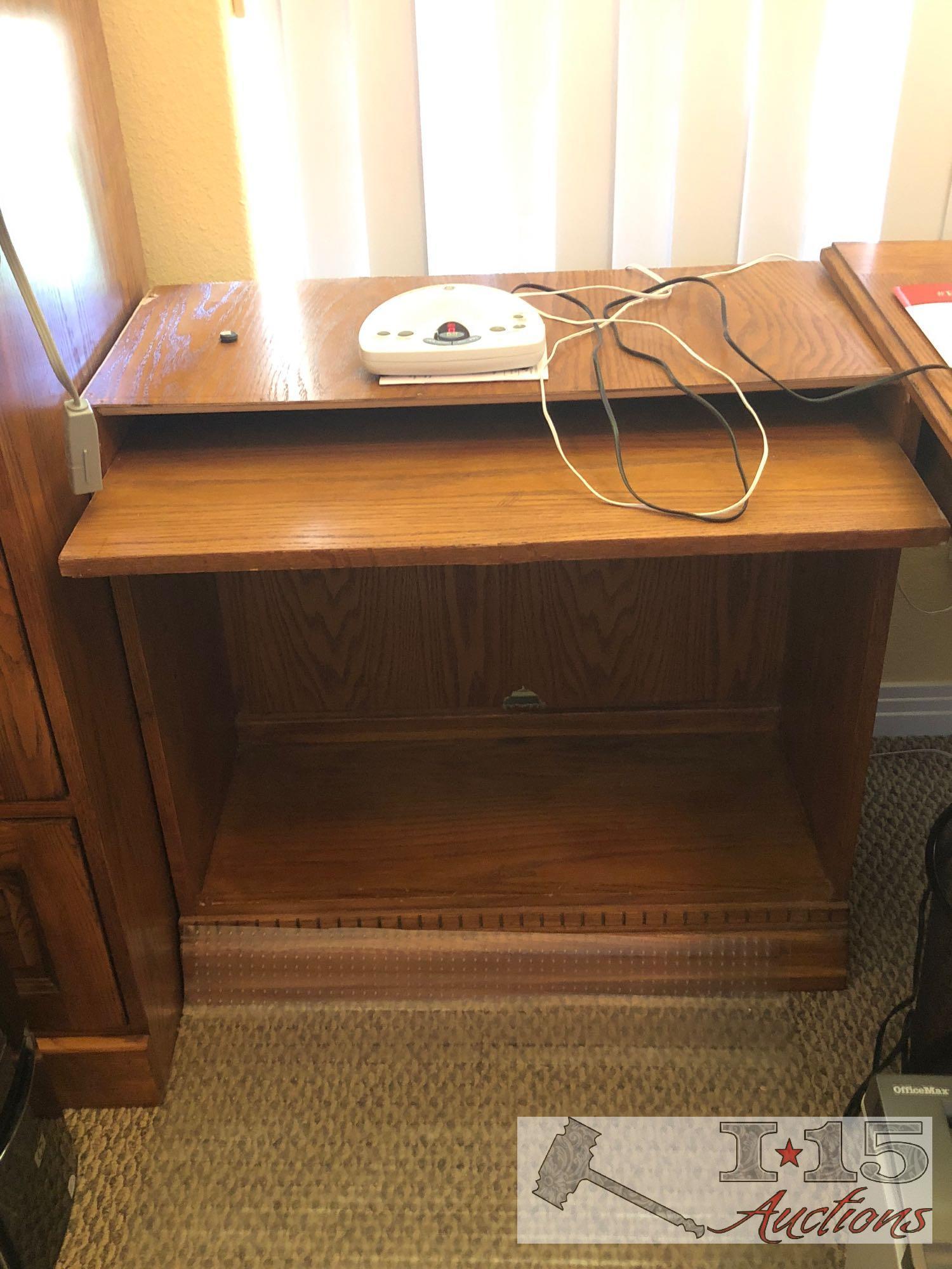 File Cabinet, Computer Desk, Bookshelf and Chair