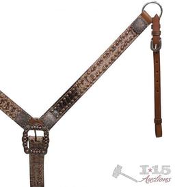 Belt Style Leather Alligator Print Breast Collar.