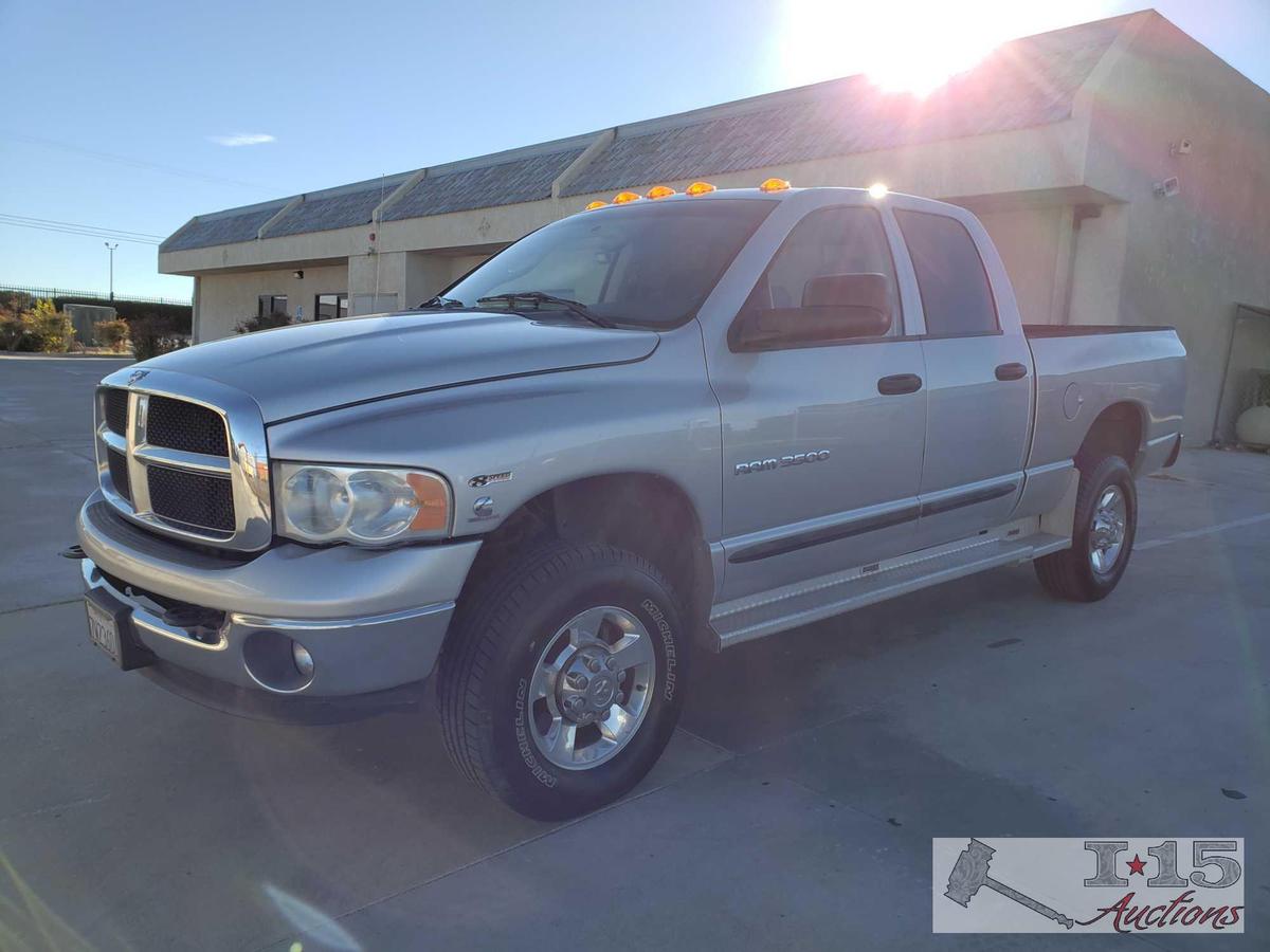 2005 Dodge Ram 3500 SLT 4X4 Cummins Diesel with Manual Trans, LOW MILES!! See Video!!