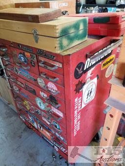 Mac Tools Tool Box with Micrometers/Calipers and Other Tools