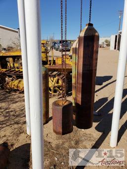 Custom Wind Chime with Wagon Wheel and Tanks