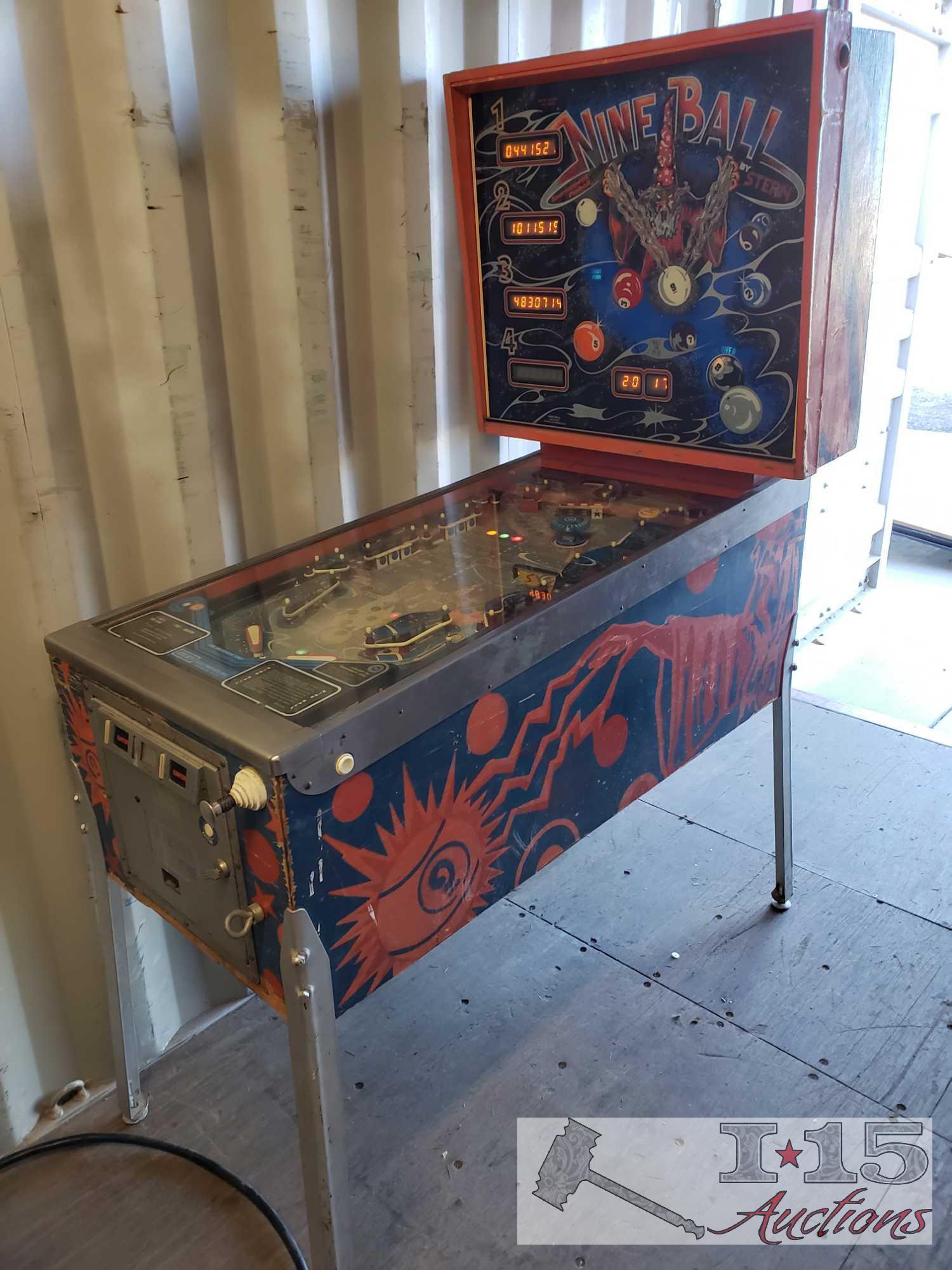 Nine Ball by Stern Electronics, Inc Pin Ball Machine. Working, See Video!!