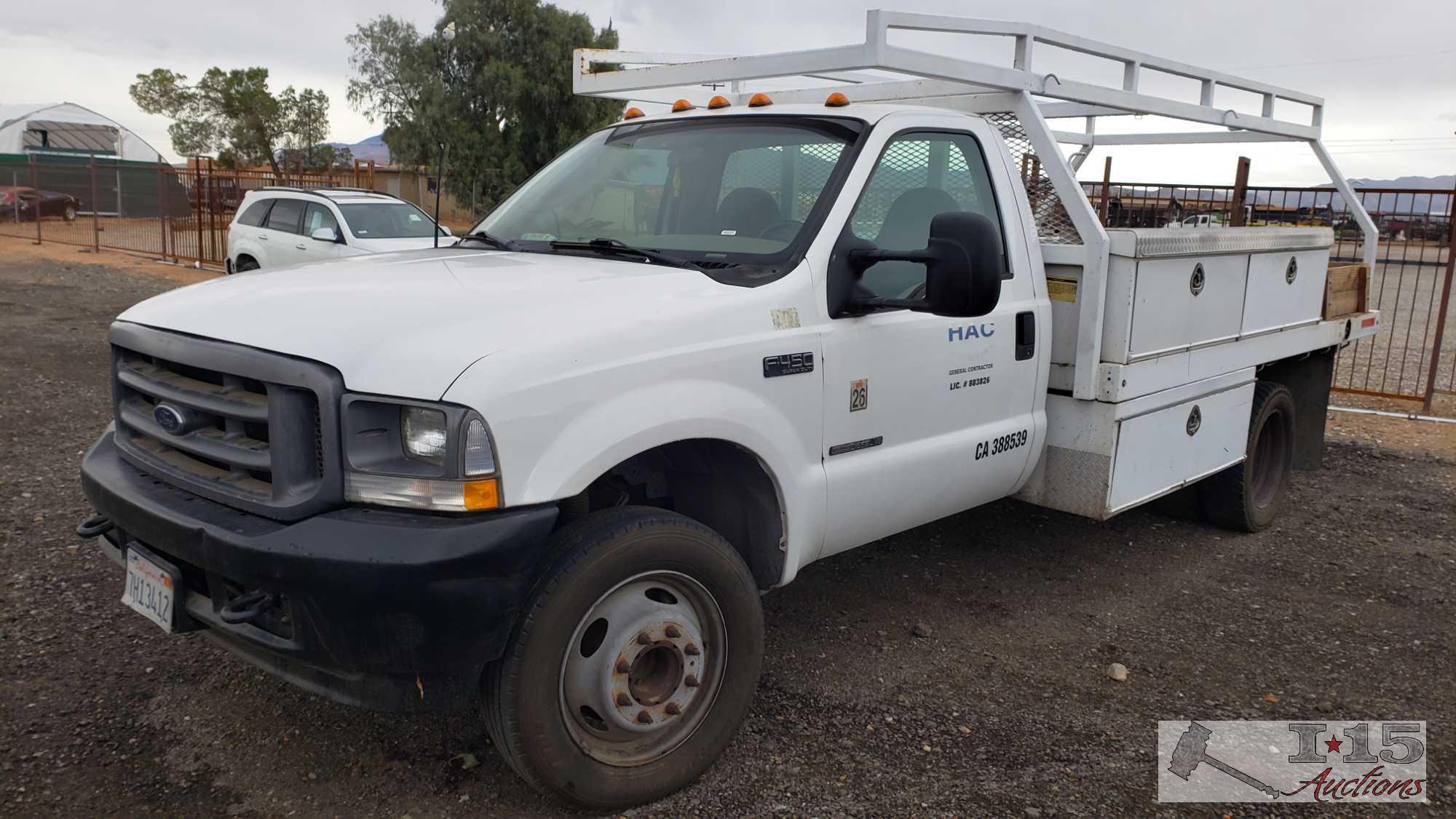 2003 Ford F-450 7.3L Powerstroke Diesel Truck with Service Bed. Turns Over, Won't Start