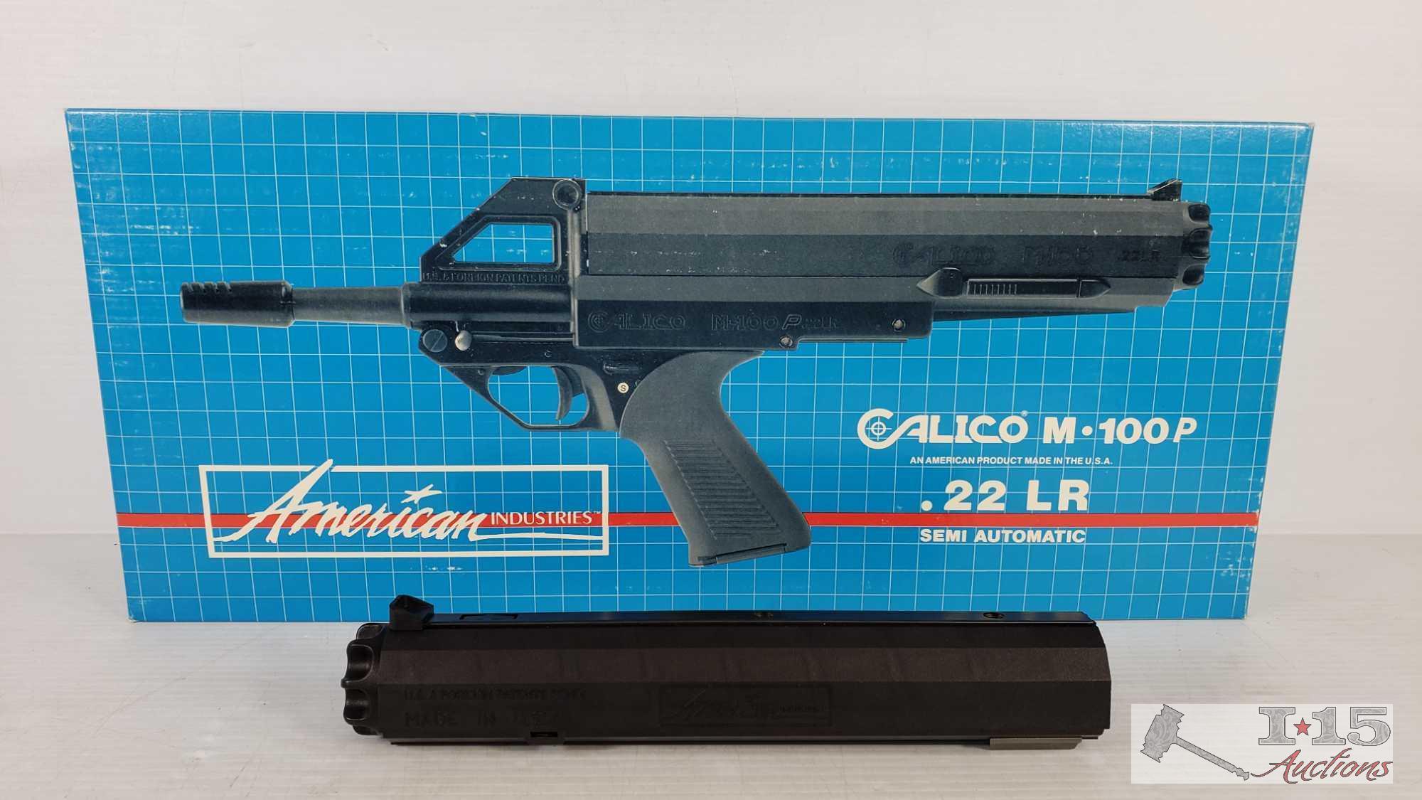 Calico M-100P .22lr Semi-Auto Pistol with Original Box and 100 Round Magazine