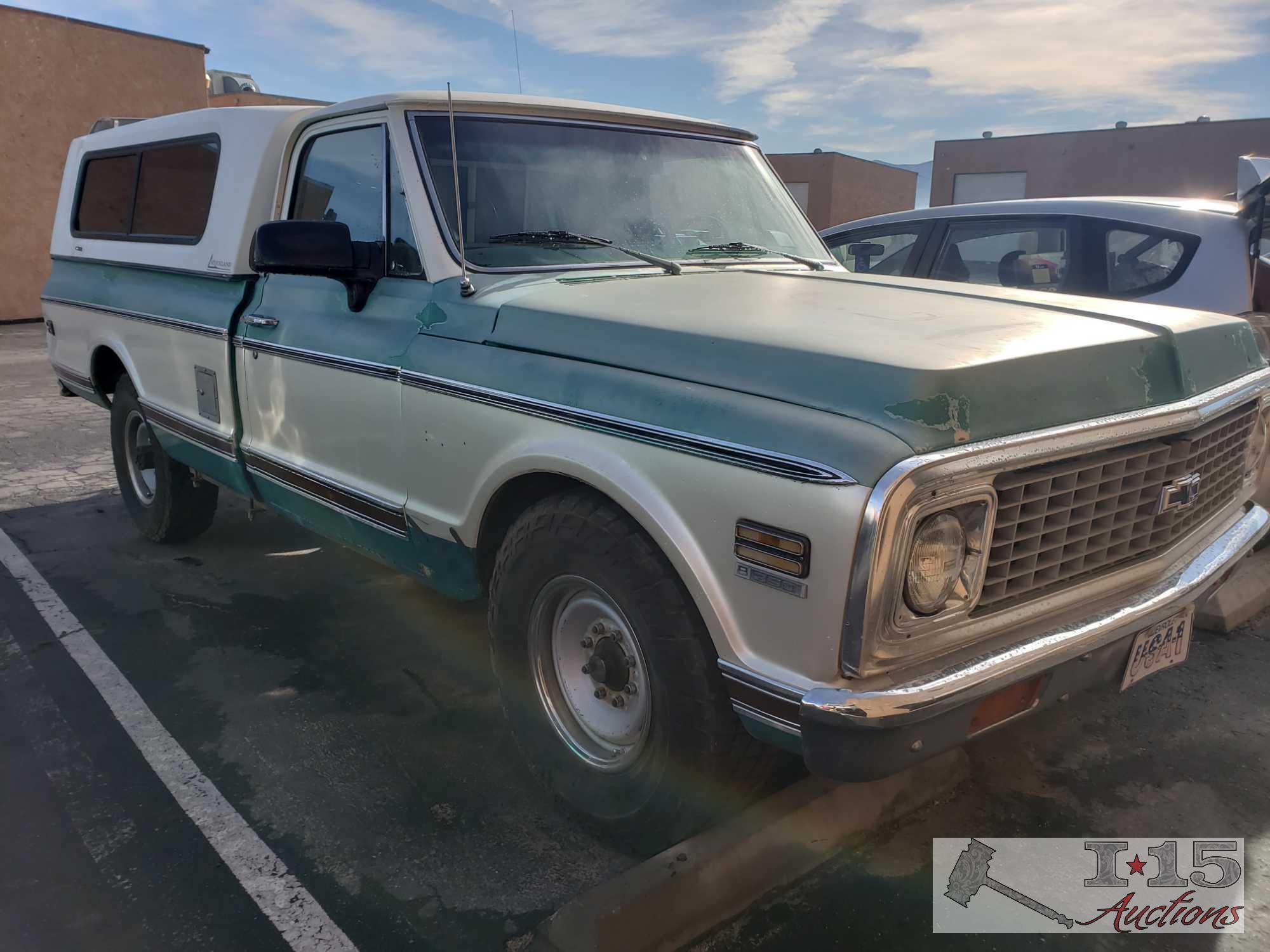 1972 Chevy C20, 350 Eng. Turbo 400 Trans, 14 Bolt Corporate Rear End, See Description for More Info!