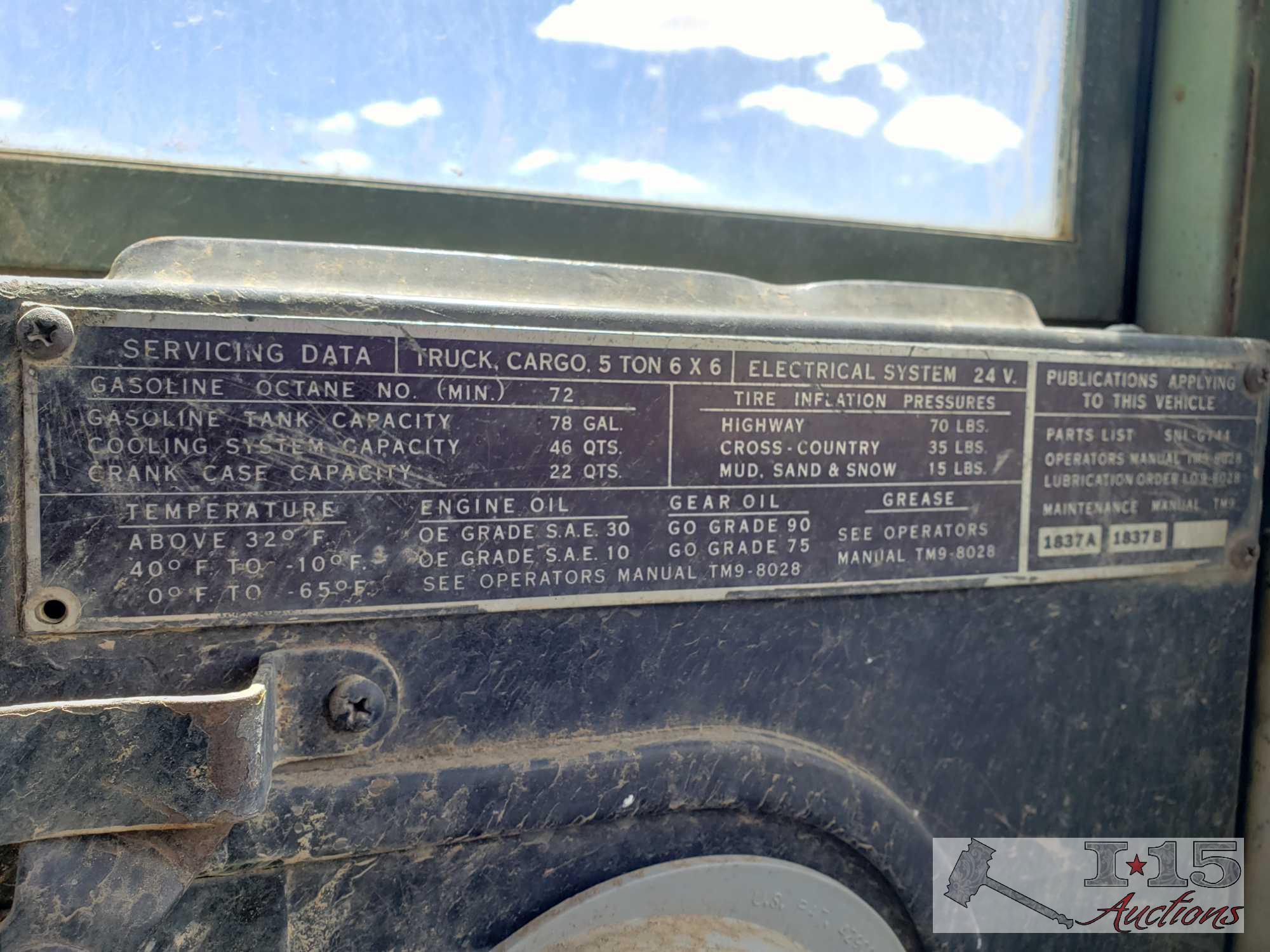 1963 Diamond T M-54 5 Ton 6X6 4,000 Gallon Water Truck, See Video!!