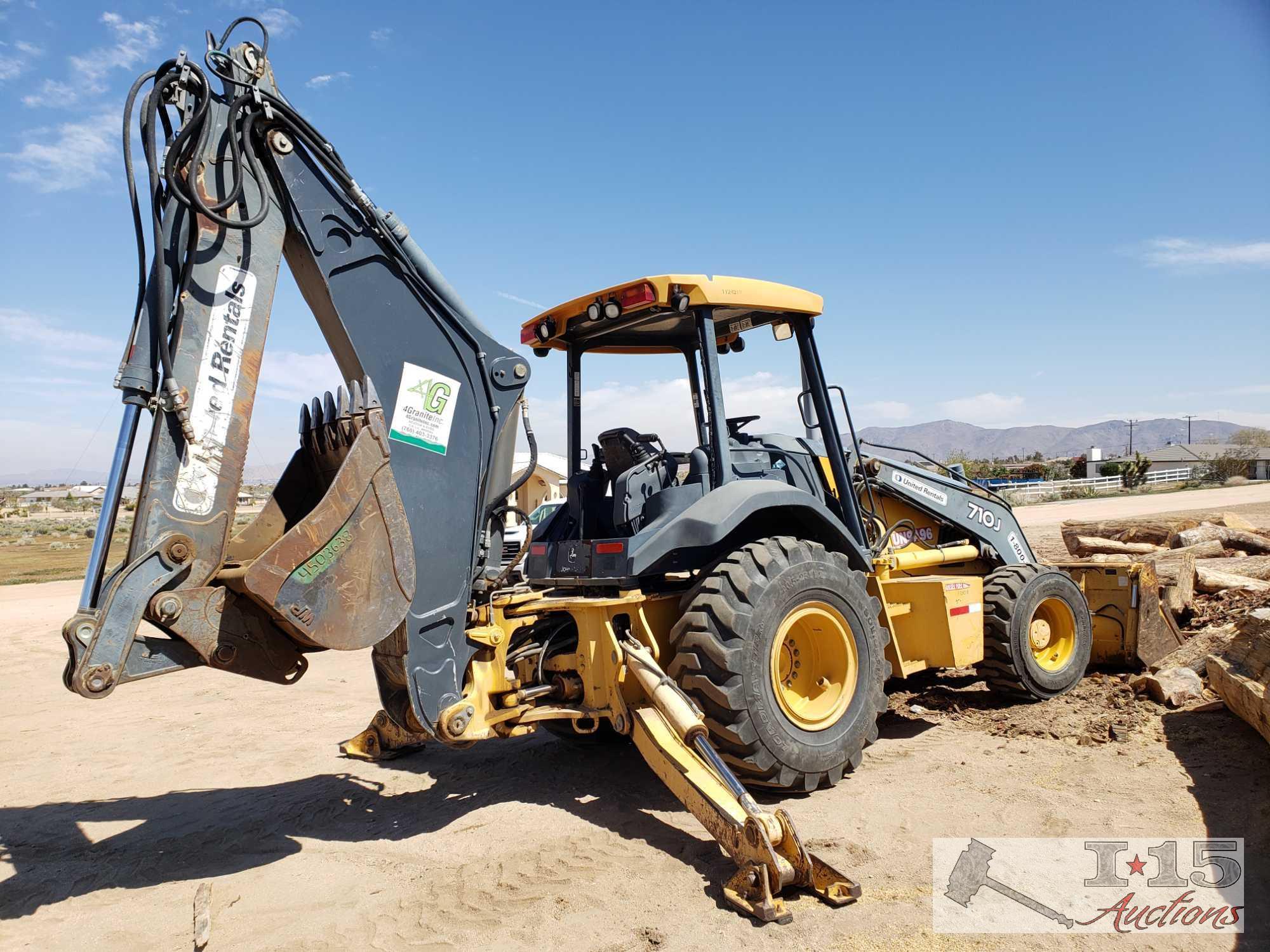 2009 4x4 John Deere 710J Backhoe with 18", 24", 35", 48" Buckets & compaction Wheel, 4in1, See Video