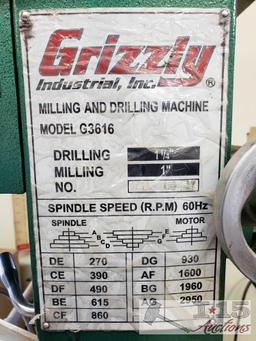 Grizzly Industrial Milling and Drilling Machine Model G3616