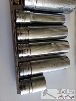 Various Standard/Metric Sockets, Snap-on Tools, Craftsmen, and More