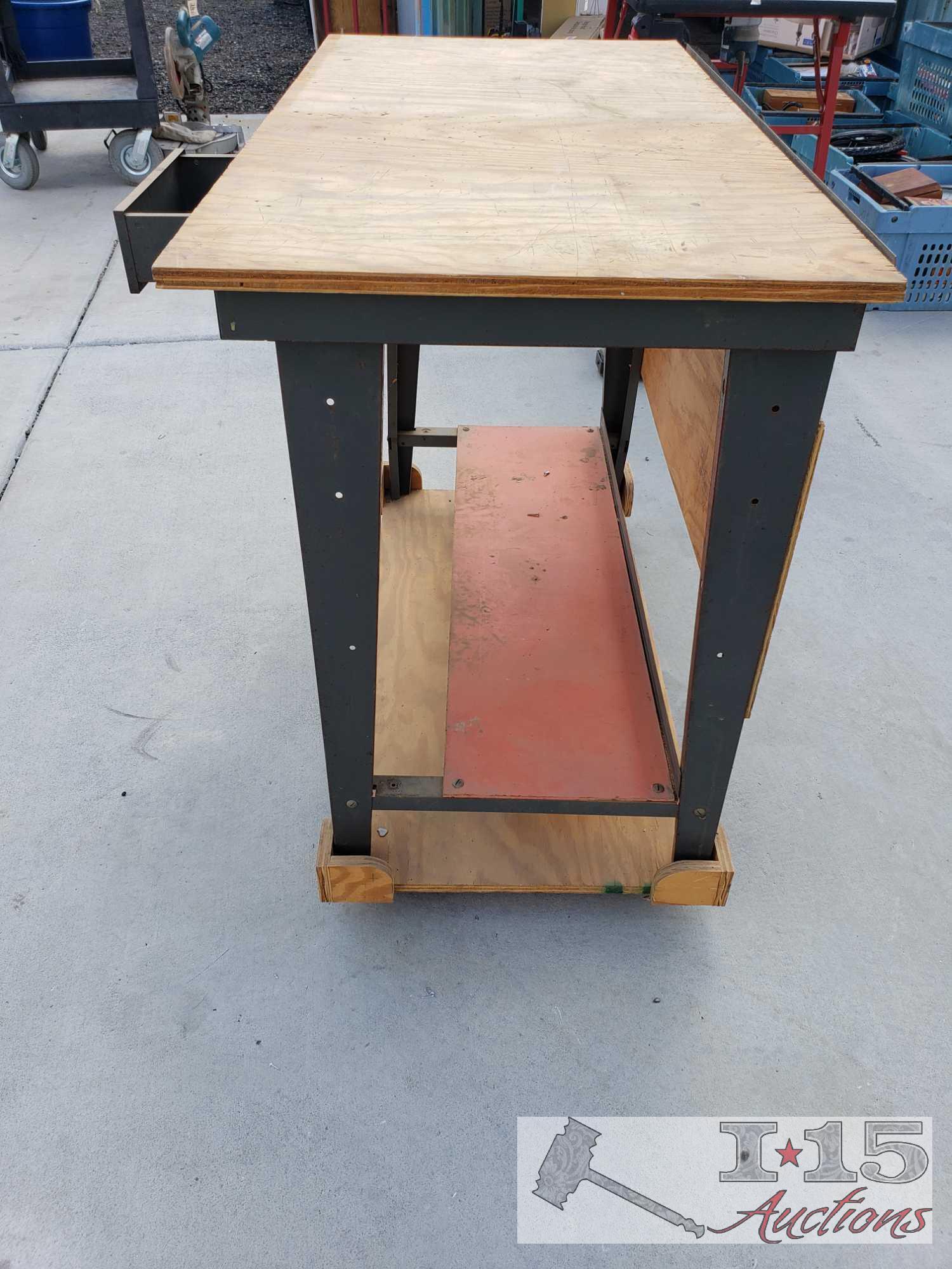 Work Bench on Wheels, 48"...24"...37" has Drawer