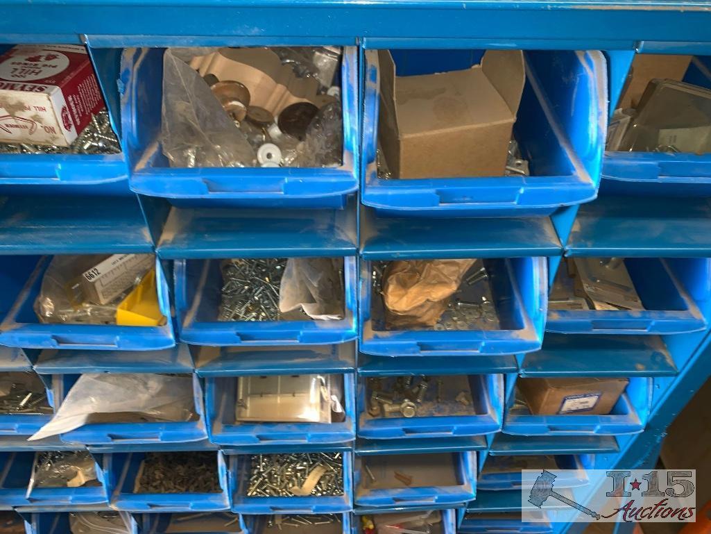 Blue Parts Organizer With 49 Slots / Tools.