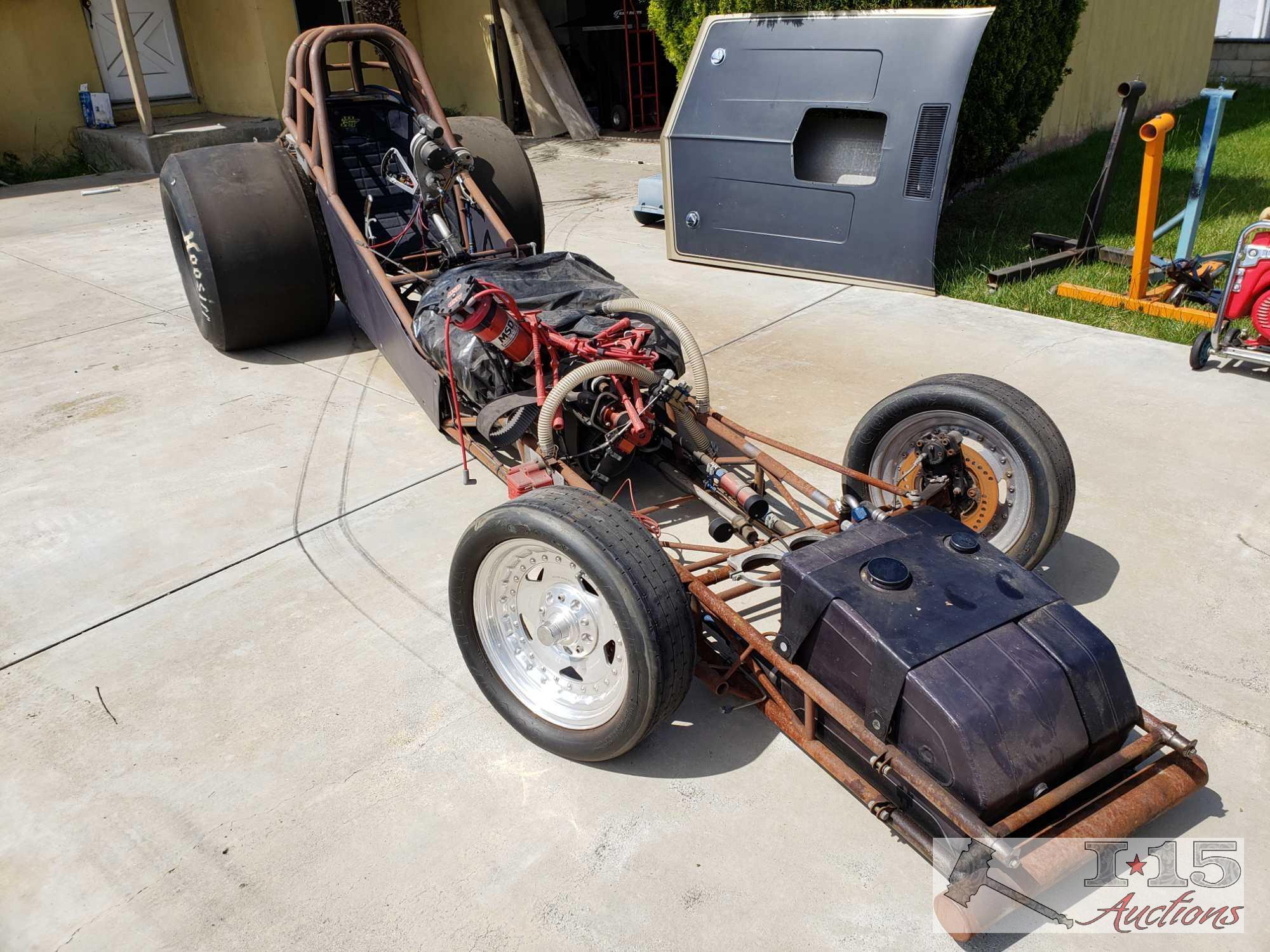 Funny Car Dragster with Fiberglass Body, BAE Aluminum Block, 1997 Ken Mooers Chassis, New Photos!