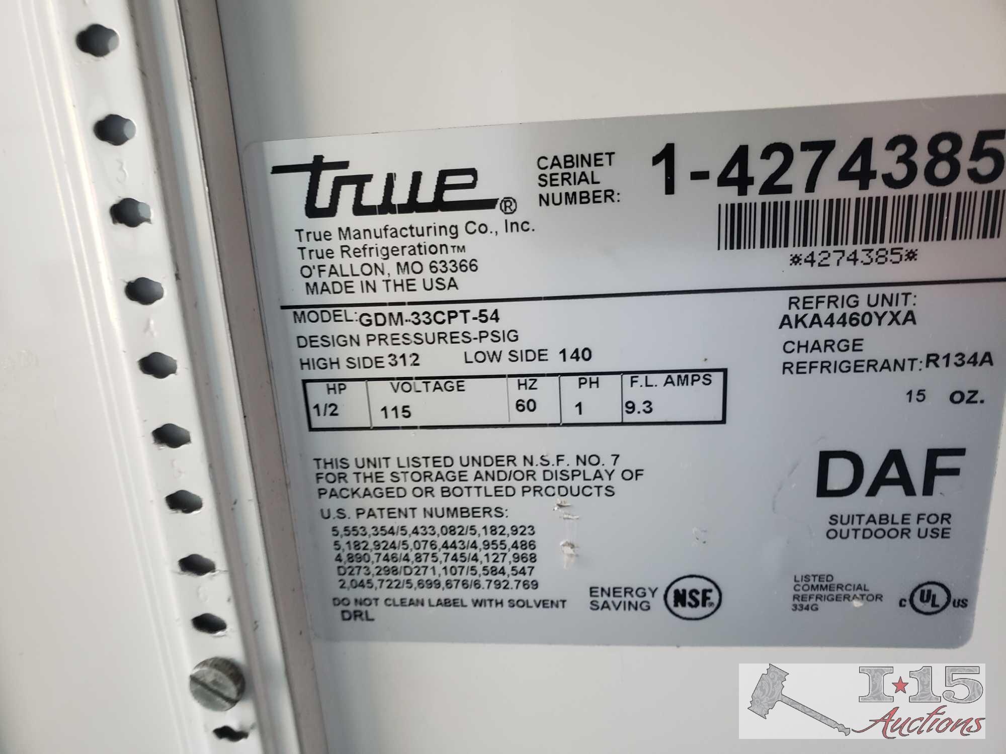 True Display Refrigerator Model GDM-33CPT-54