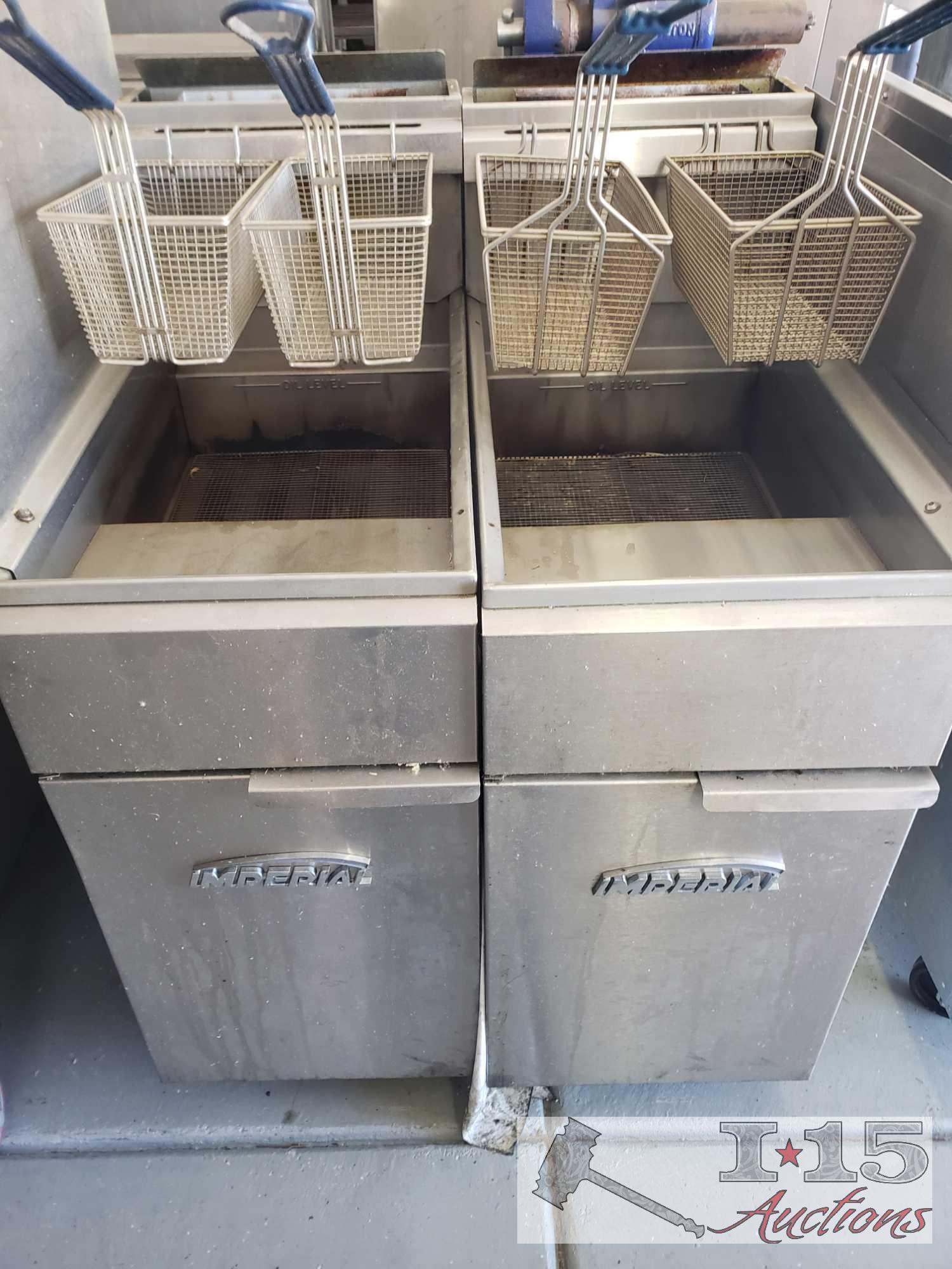 Double Imperial Deep Fryers, 4 Baskets