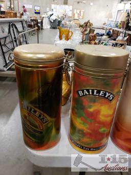 Collection of Bailey's Canisters Made out of Tin/ Aluminum