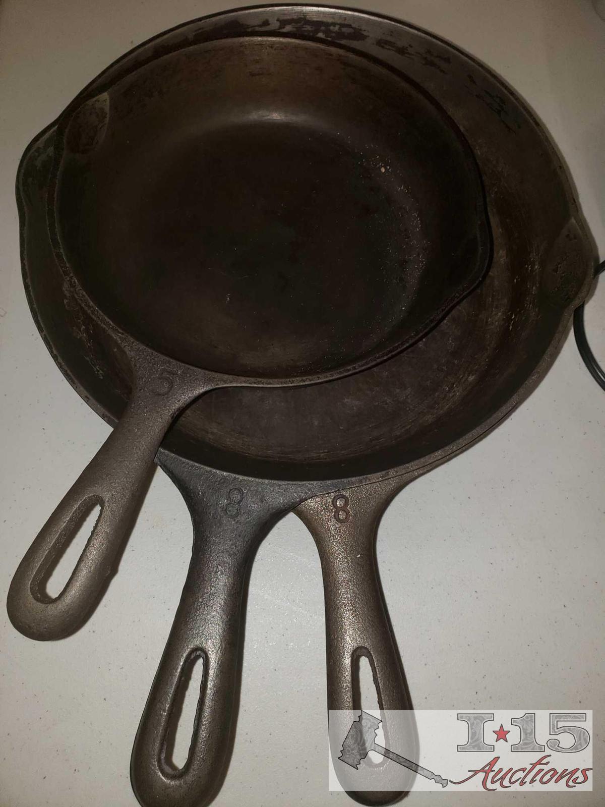 Three Cast Iron Pans