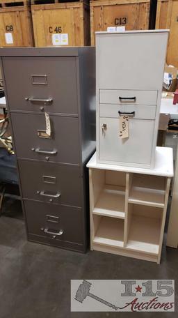 Large Filing Cabinet, Small Filing Cabinet, and Small Shelf