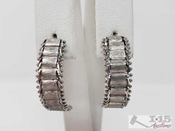 !4k White Gold Earring and Bracelet Set, 14.9g