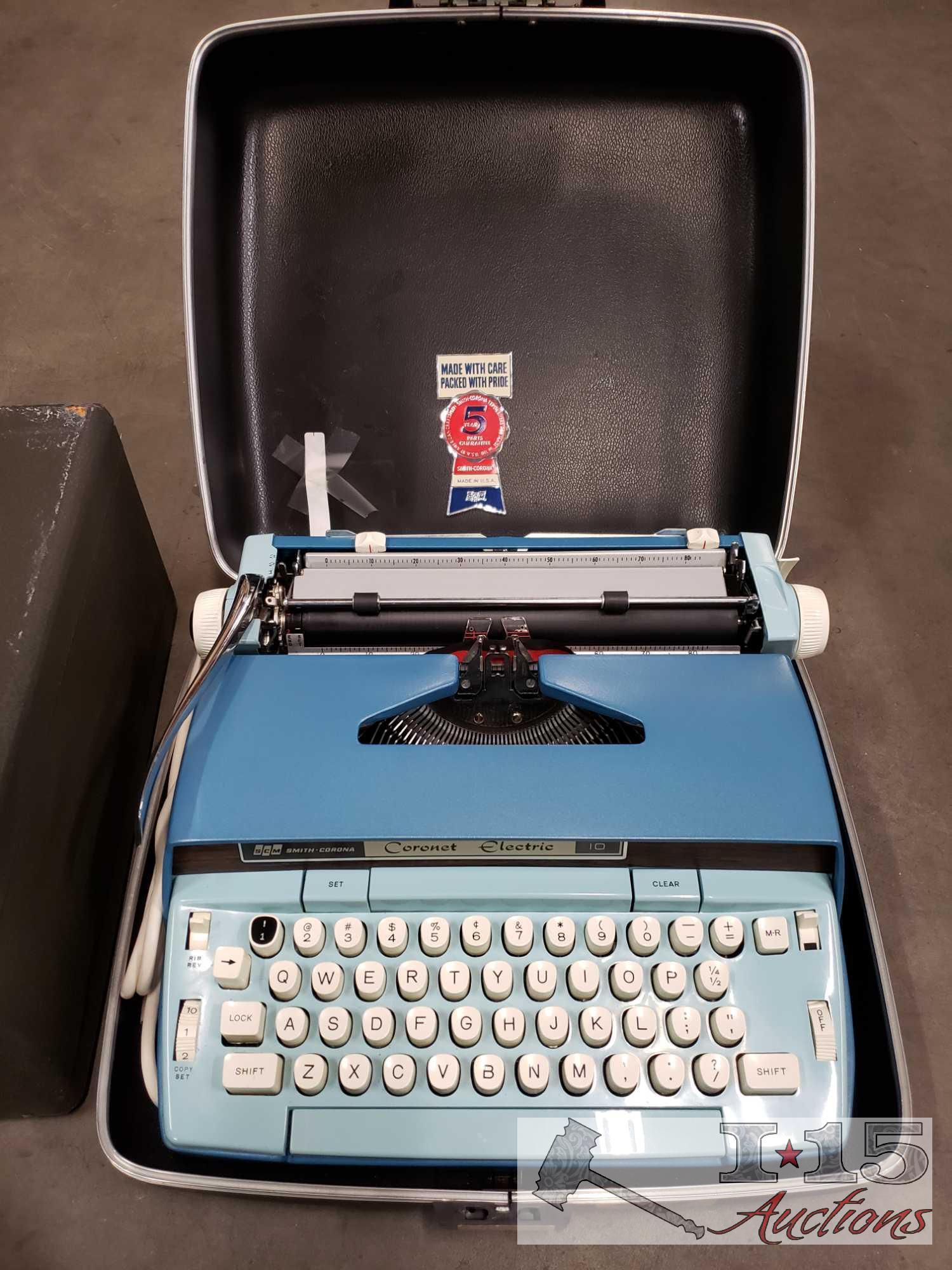 Underwood Type Writer and Smith Corona Electric Type Writer