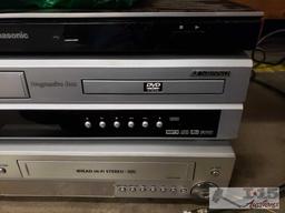 Panasonic Blu-Ray DVD Player, Samsung and Sansui VHS/DVD Players