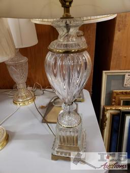 4 Crystal Lamps 31" - 37" Tall