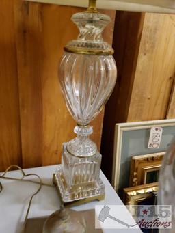 4 Crystal Lamps 31" - 37" Tall