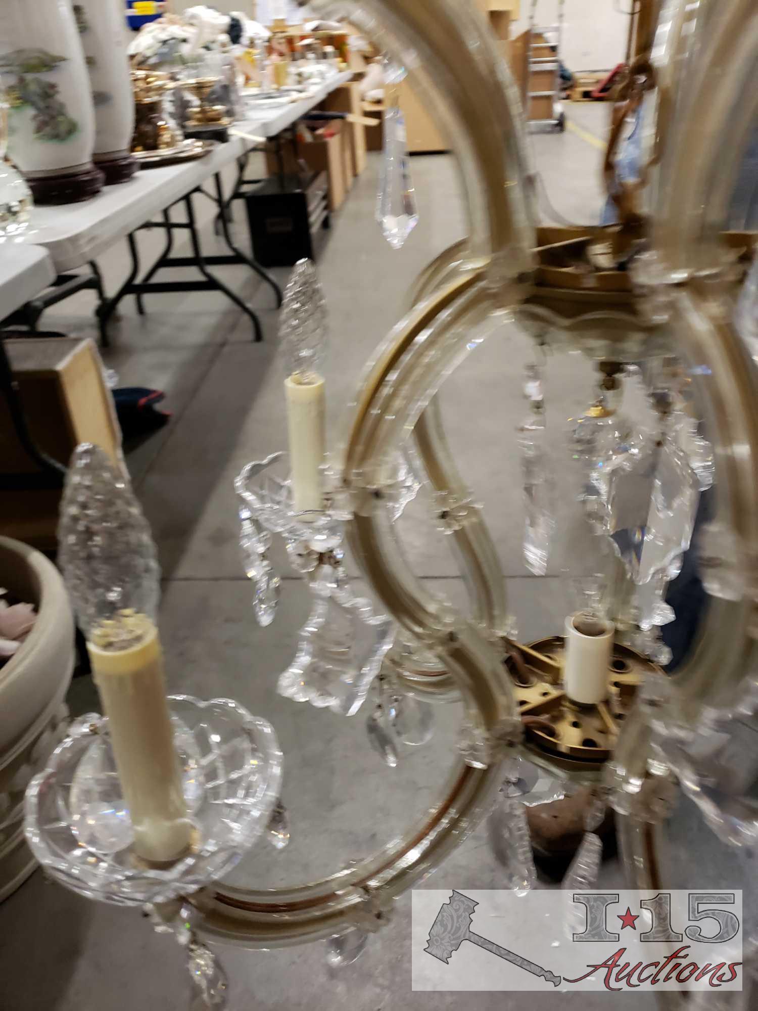 Crystal Chandelier, Approx 20" Tall