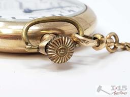 10k Gold B.W. Raymond Elgin Pocket Watch, 101.7g