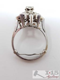 14k White Gold Diamond Ring, 6.2g