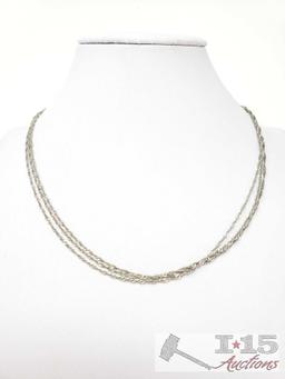 14k White Gold Necklace, 6.4g