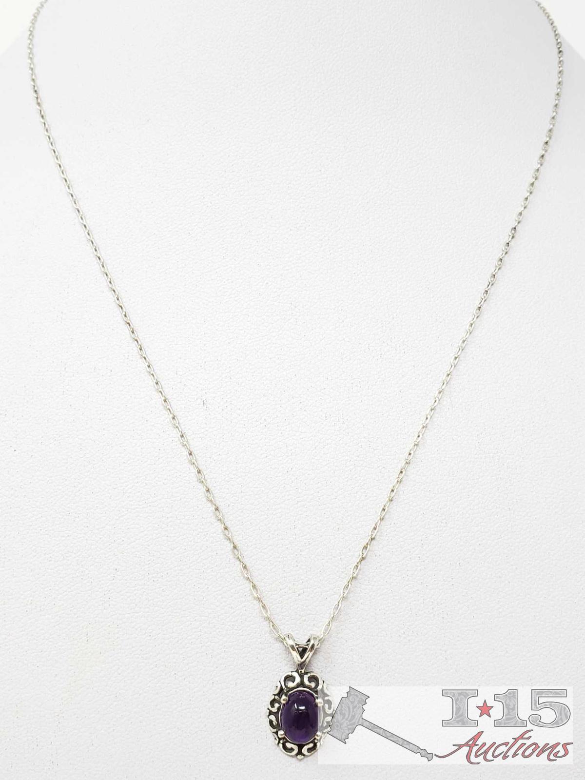 Sterling Silver Necklace with Pendent, 2.3g