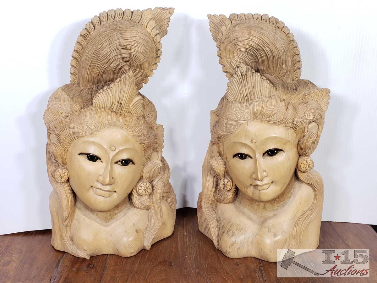 Hand Carved Wooden Balinese Dancers