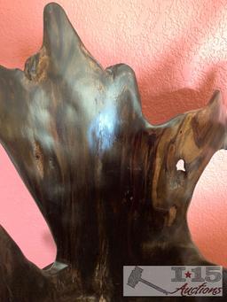 Carved Javanese Ebony Wood Bowl. Hand Carved from the roots of a Javanese Ebony tree