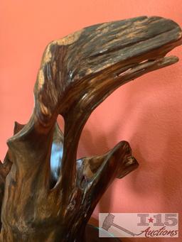 Carved Javanese Ebony Wood Bowl. Hand Carved from the roots of a Javanese Ebony tree