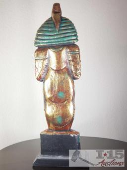Hand Carved Egyptian Pharaohs, Hand painted. Made from Balsa wood