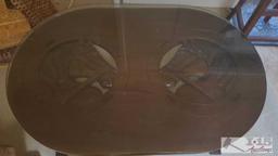 Beautiful Red Mahogany. Hand carved coffee table with profile of horse head. Unique piece....