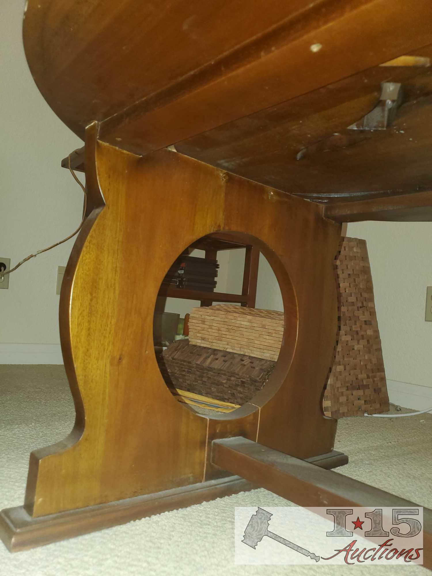 Beautiful Red Mahogany. Hand carved coffee table with profile of horse head. Unique piece....