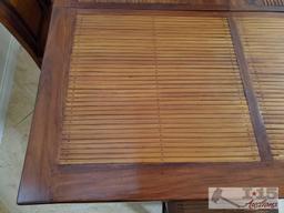 One of a Kind Hand made from Red Mahogany and bamboo Strips Dining Table with 4 Chairs