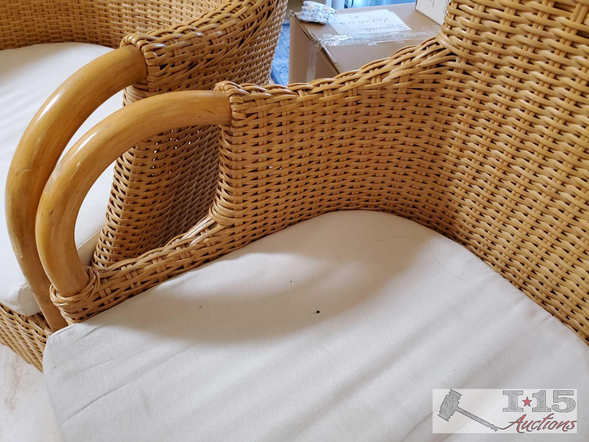 Two Wicker Patio Chairs