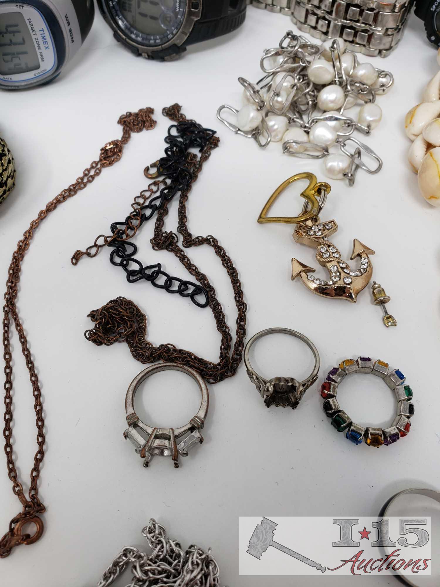 Assorted Costume Jewelry and Watches