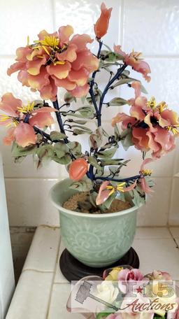 Vintage Italian Capodimonte floral porcelain