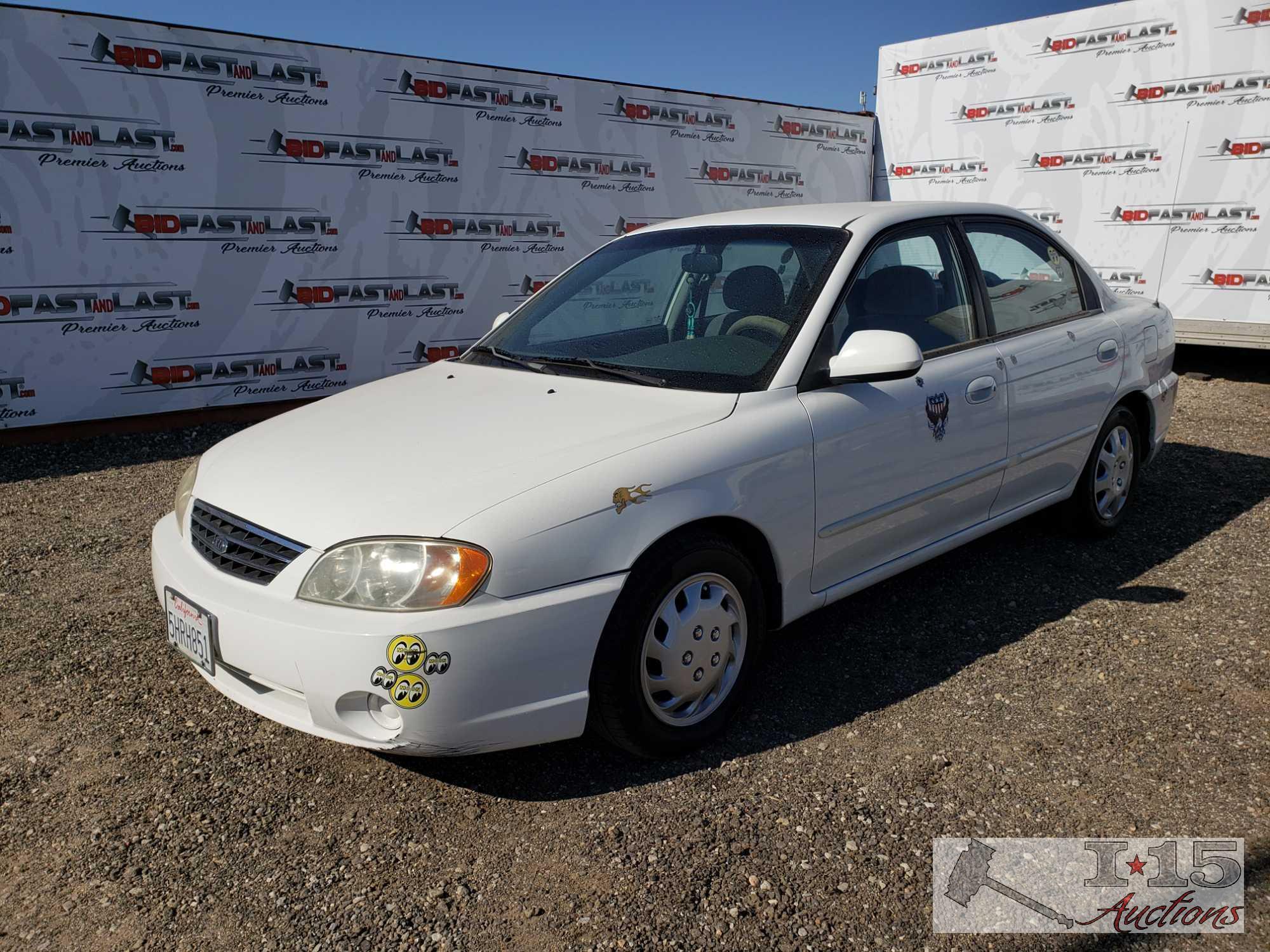 2003 Kia Spectra, White, See Video! DEALER OR OUT OF STATE BUYER ONLY !!