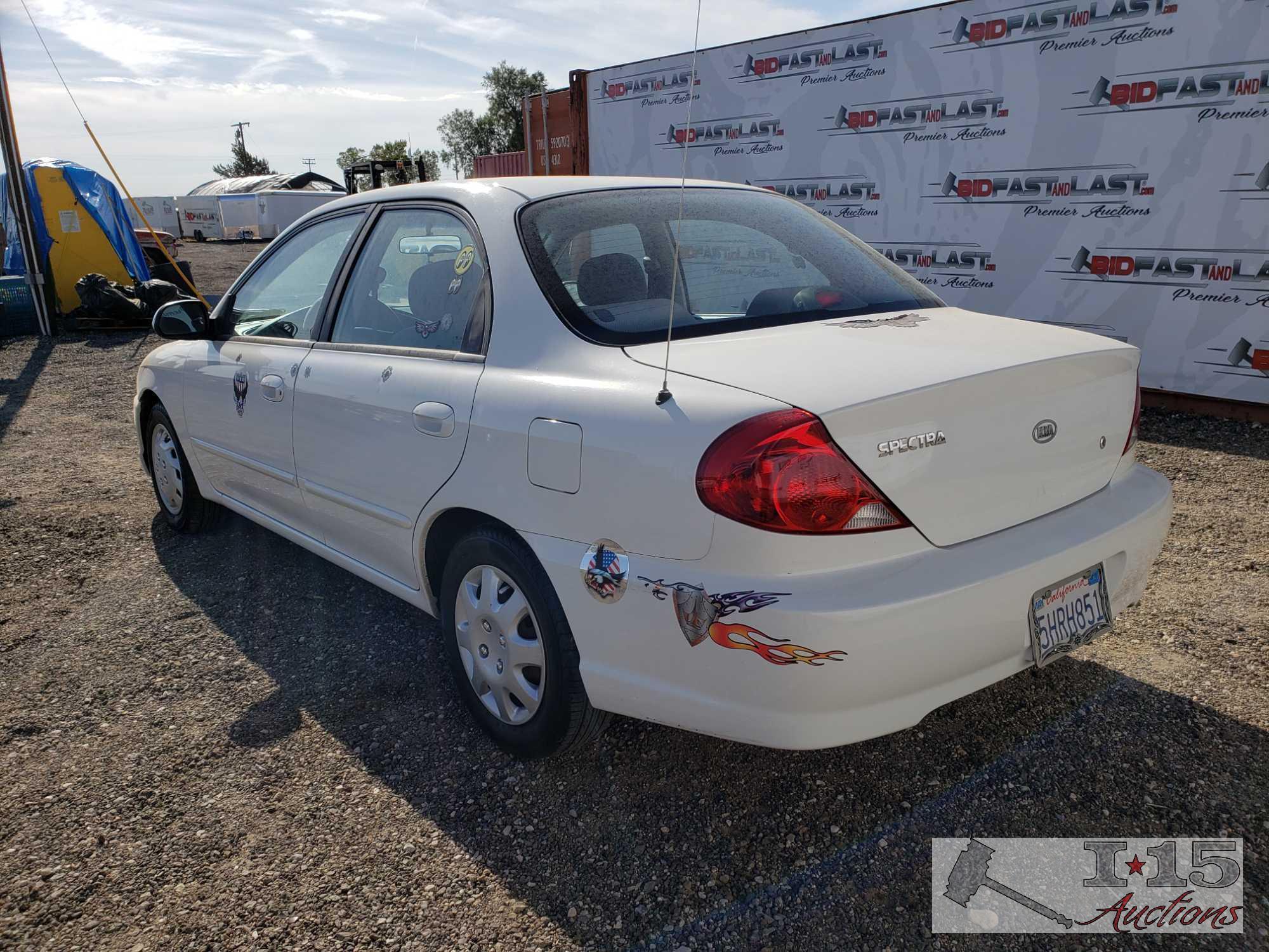2003 Kia Spectra, White, See Video! DEALER OR OUT OF STATE BUYER ONLY !!