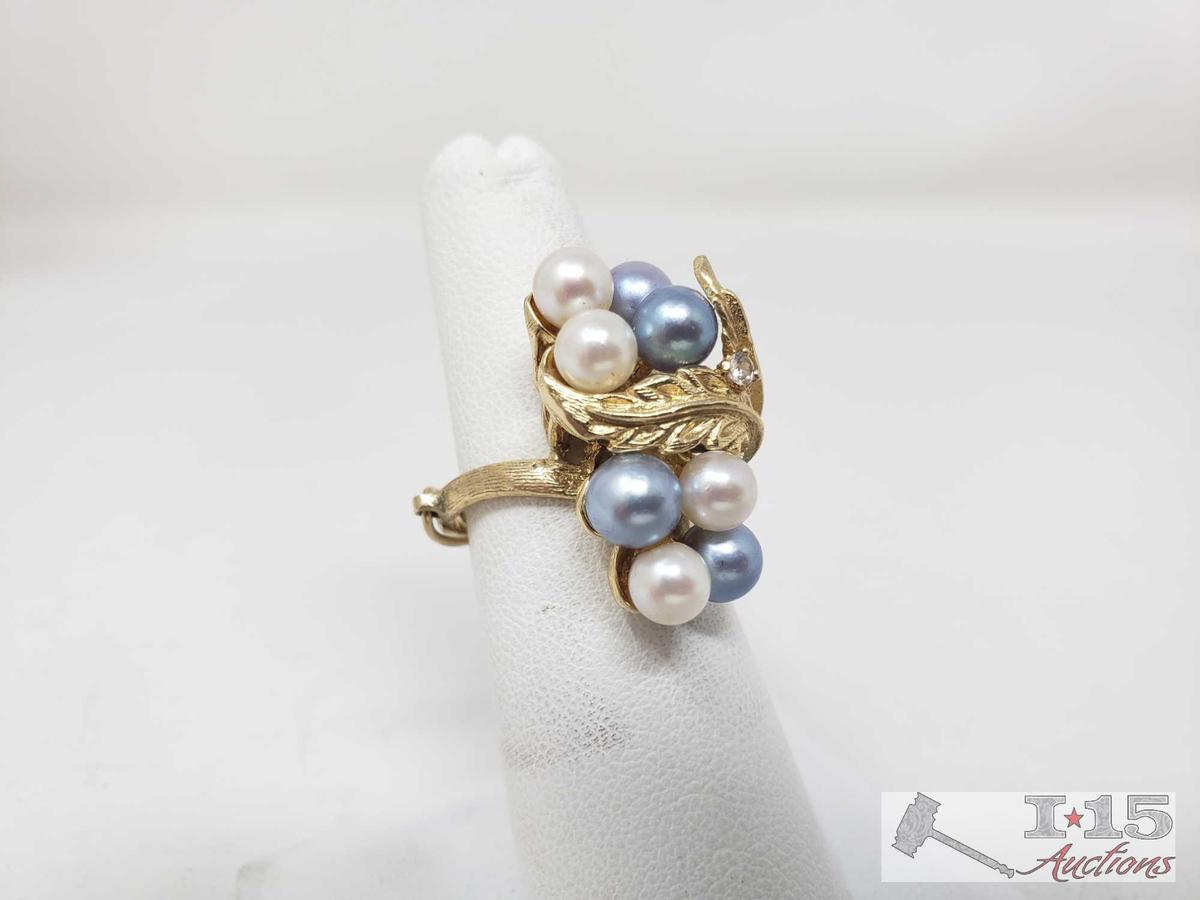 14k Gold Pearl Ring, 9.4
