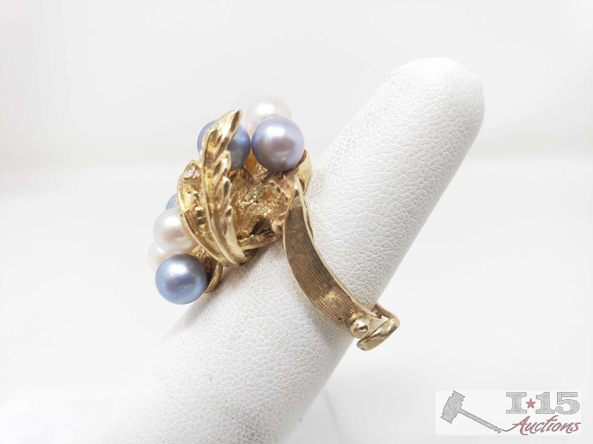 14k Gold Pearl Ring, 9.4