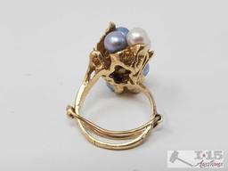 14k Gold Pearl Ring, 9.4