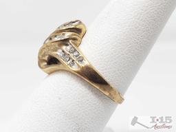 10k Gold Diamond Channel Setting Ring, 3.4