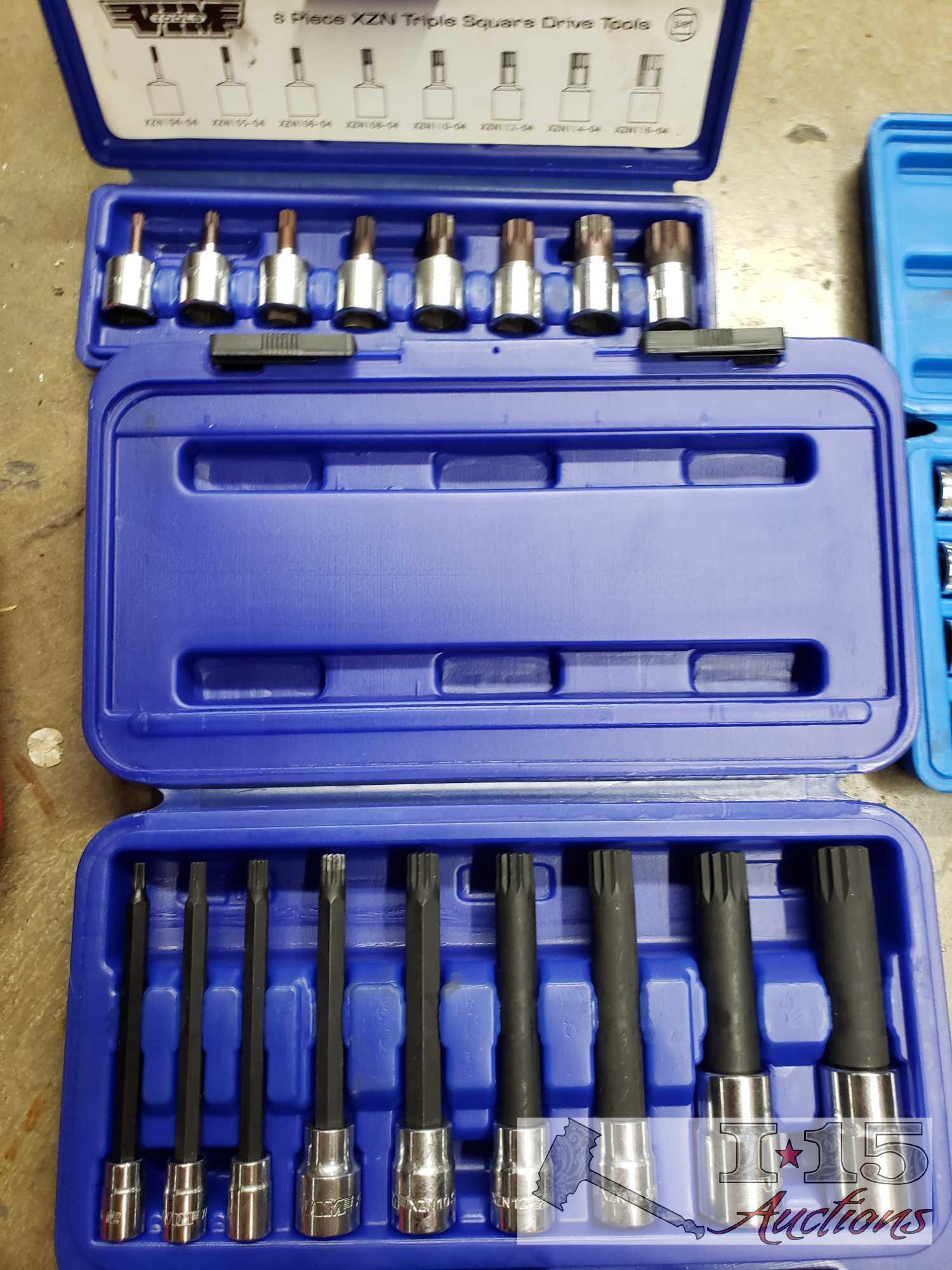 ATD Budd Wheel Socket Set and 100pc Bit Set, VIM Triple Square Drive Set 3/8" and 1/2" Drive and